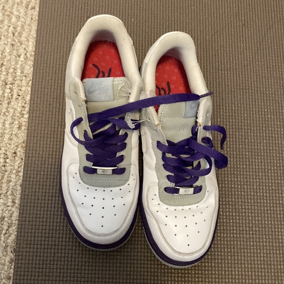 Nike AF-1 82 white and purple genuine leather women’s 7.5 ❤️ - Picture 4 of 11